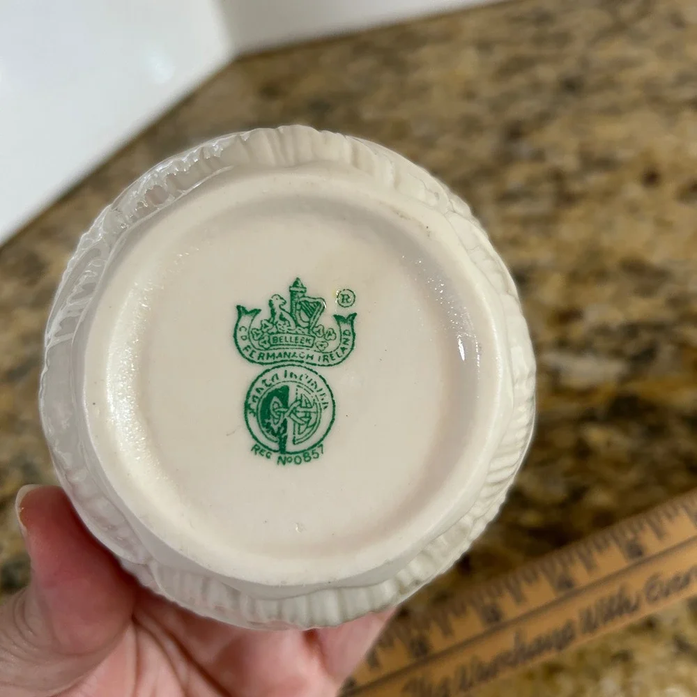 Belleek Neptune Open Sugar Bowl 3.25